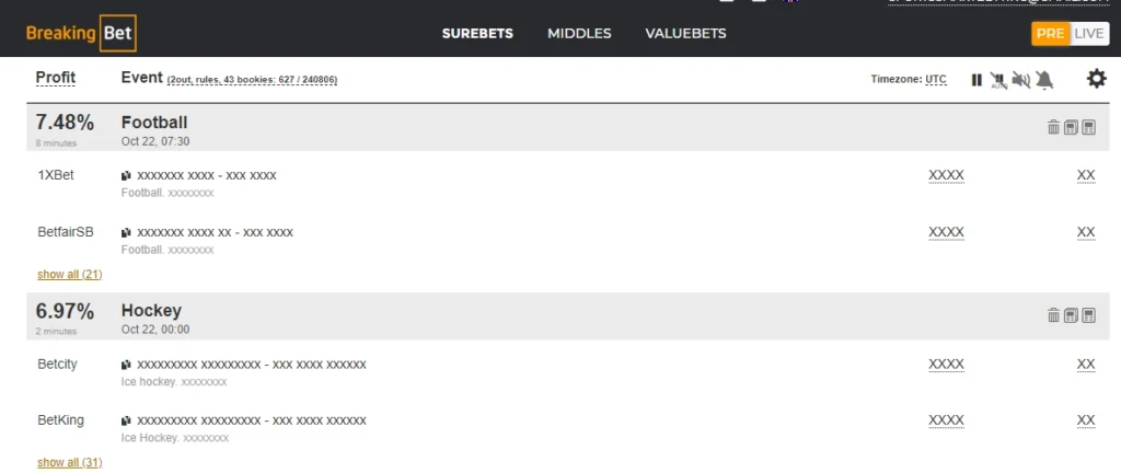 breaking bet arbing software kenya user interface