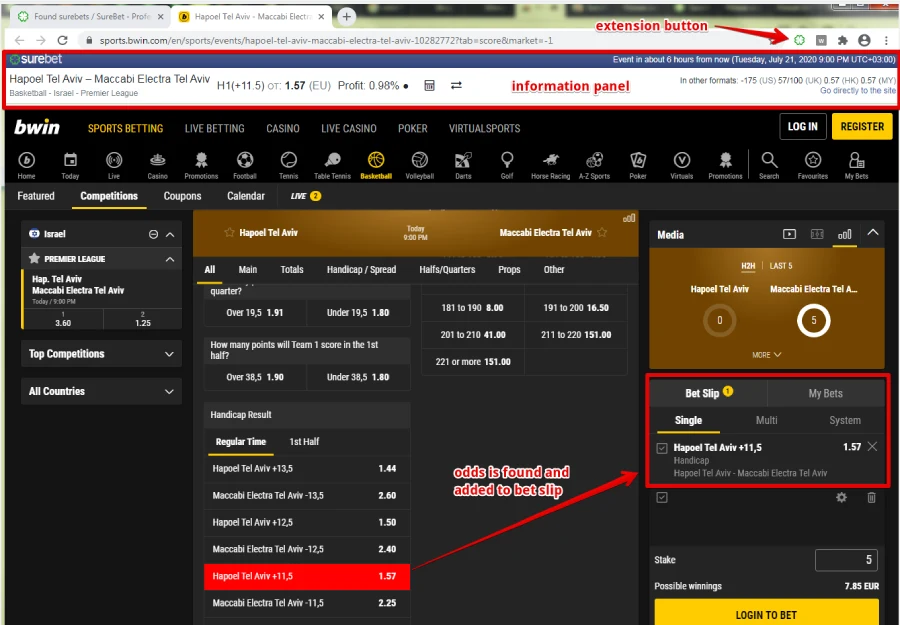 surebet redirection tool