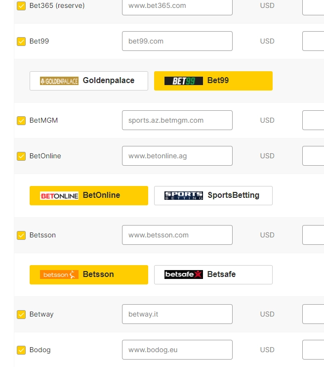 betwasp list of USA betting sites for arbing