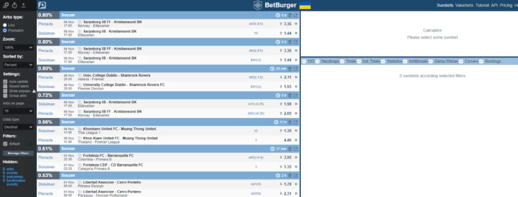 free arbitrage bets for UK bookies at Betburger