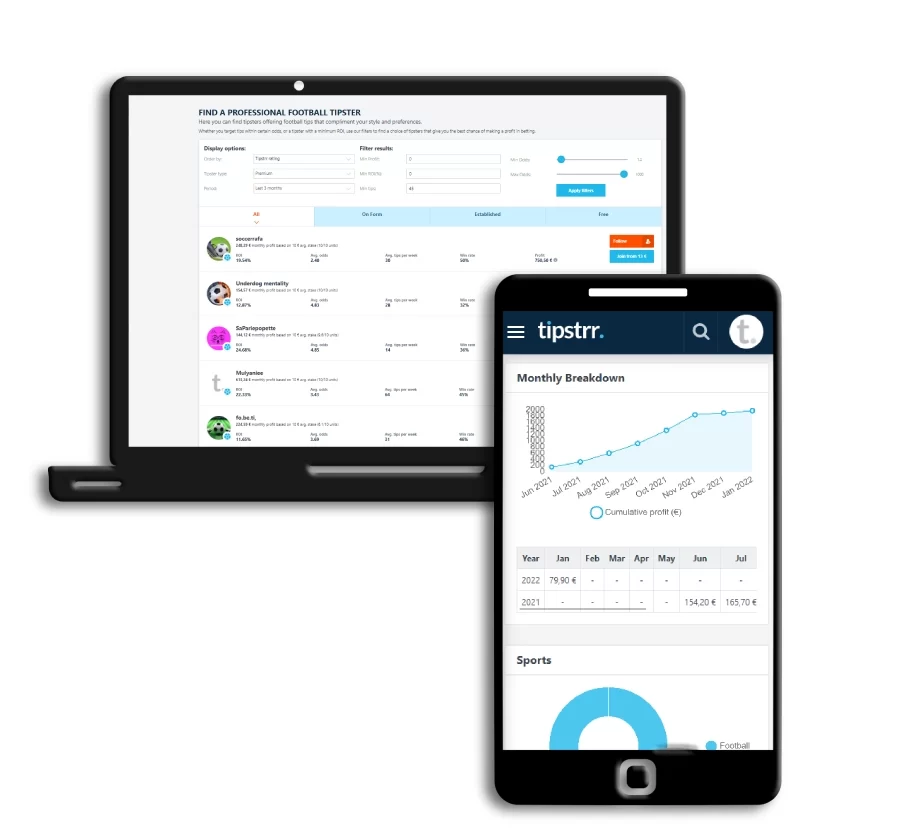 tipstrr mobile and pc user interface